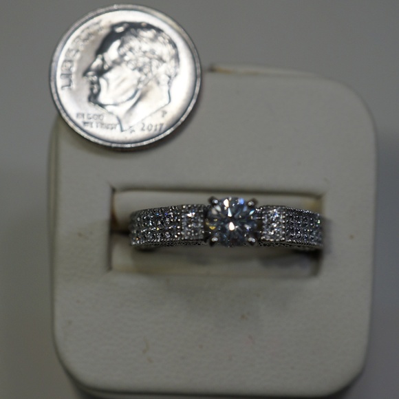 14KW Gold Genuine Diamond Engagement Ring - Picture 8 of 8